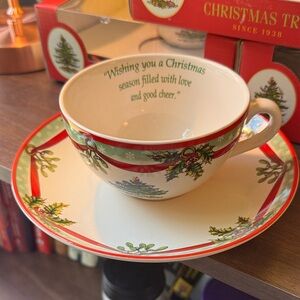 Spode Christmas Tree Teacup and Saucer 2009 NIB